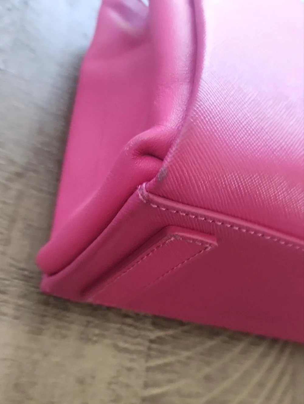 MCM Hot Fuschia Pink Leather Satchel with Gold Hardware